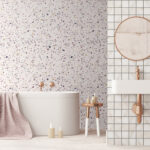Papier peint Motifs colorés en terrazzo.