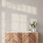 Papier peint Motif blanc et orange