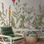 Papier peint Fleurs sauvages en pleine floraison printanière.