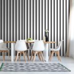 Papier peint Lignes verticales noires et blanches