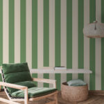 Papier peint Fond rayé vert et blanc