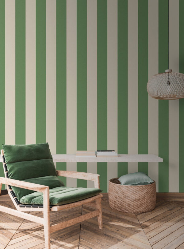 Fond rayé vert et blanc Papier peint Fond rayé vert et blanc