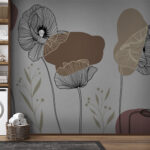 Papier peint Dessin de fleurs et de plantes