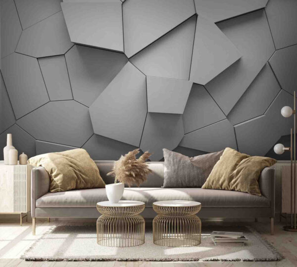 Mur blanc avec de nombreuses formes irrégulières Papier peint Mur blanc avec de nombreuses formes irrégulières