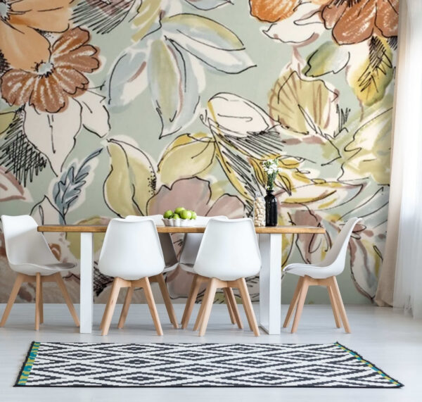 Motif floral vintage aux tons pastel Papier peint Motif floral vintage aux tons pastel