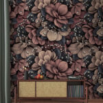 Papier peint Élégant motif floral aux détails complexes.