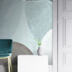 Papier peint Dessin abstrait de formes pastel se chevauchant