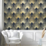 Papier peint Motif de l'éventail Art déco