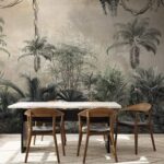 Papier peint Groupe d'arbres et de plantes