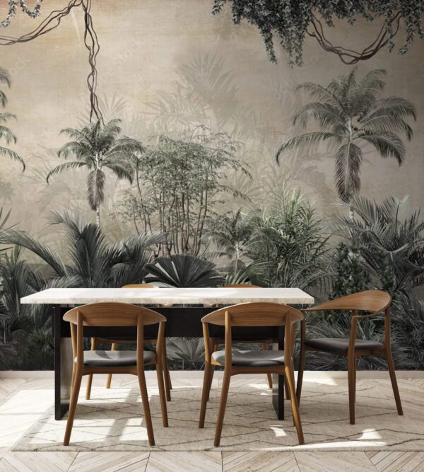 Groupe d'arbres et de plantes Papier peint Groupe d'arbres et de plantes