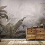 Papier peint Paysage mystique de feuillage tropical