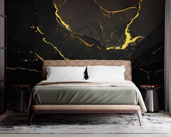 Papier peint Toile noire avec des lignes jaunes vibrantes (UGS : u71172) Papier peint Papier peint Toile noire avec des lignes jaunes vibrantes (UGS : u71172)
