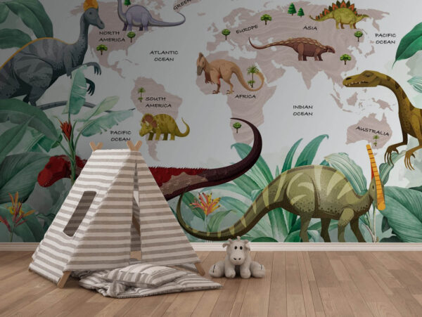 Dessin animé d'un dinosaure Papier peint Dessin animé d'un dinosaure