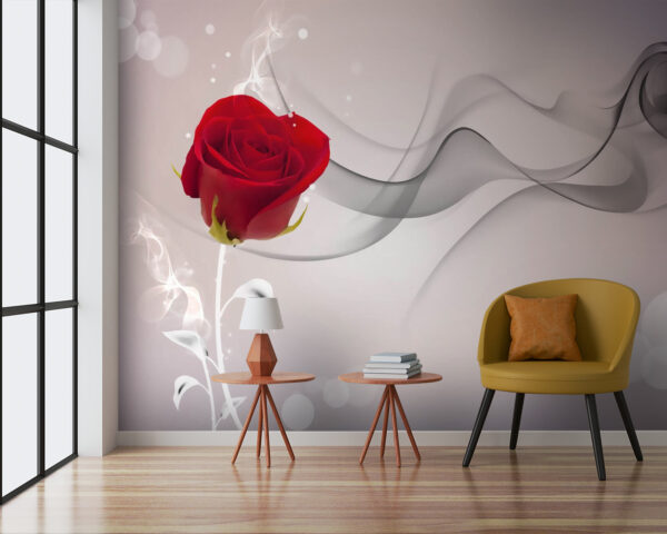 Rose rouge avec fumée Papier peint Rose rouge avec fumée