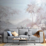 Papier peint Paysage tropical aux tons doux