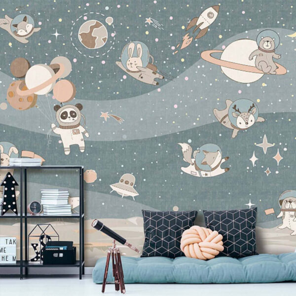 Caricature d'un renard en combinaison spatiale Papier peint Caricature d'un renard en combinaison spatiale