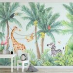 Papier peint Les animaux tropicaux profitent des vibrations de la jungle.