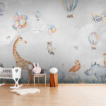 Papier peint Hippopotame dans l'herbe