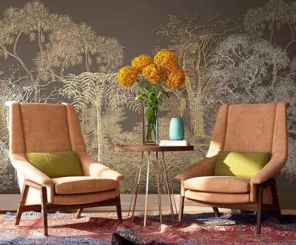 Arbres majestueux dans un arrangement artistique Papier peint Arbres majestueux dans un arrangement artistique
