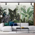 Papier peint Groupe de plantes tropicales