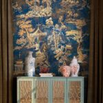 Papier peint Motifs complexes sur toile bleu foncé