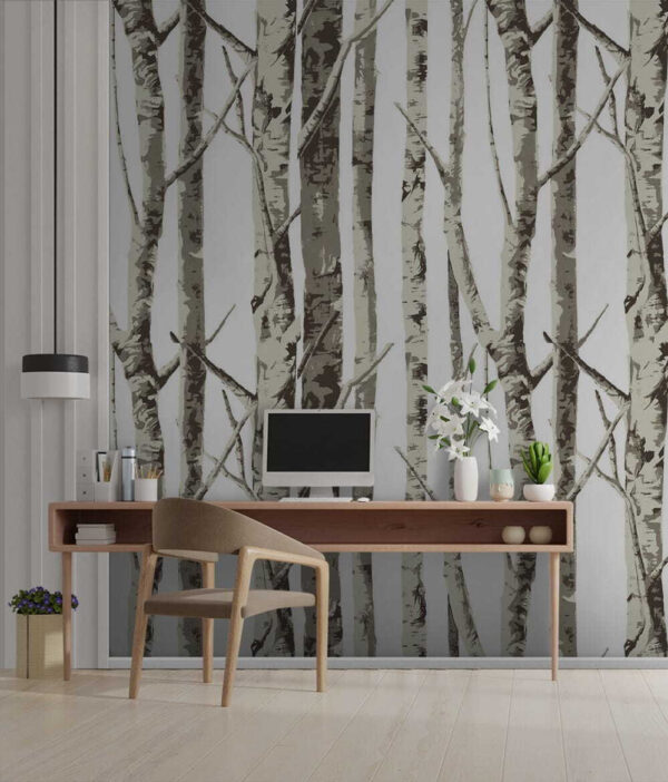 Papier peint de forêt avec des arbres Papier peint Papier peint de forêt avec des arbres
