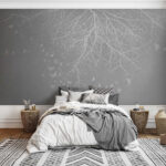 Papier peint Papillon blanc sur une surface blanche