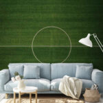 Papier peint Terrain de football avec un cercle blanc