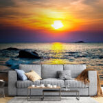 Papier peint Coucher de soleil sur une plage
