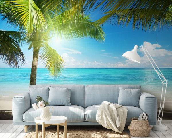 Palmiers sur une plage Papier peint Palmiers sur une plage