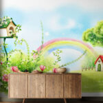 Papier peint Maison sous un arbre