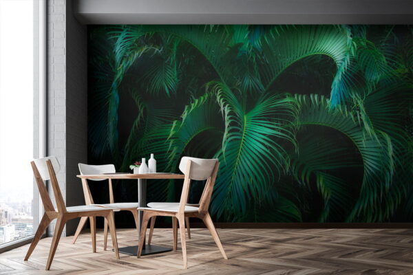 Les feuilles vertes luxuriantes créent une jungle Papier peint Les feuilles vertes luxuriantes créent une jungle