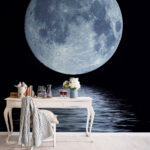 Papier peint Pleine lune sur l'eau