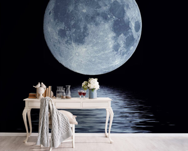 Pleine lune sur l'eau Papier peint Pleine lune sur l'eau