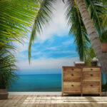 Papier peint Palmiers sur une plage