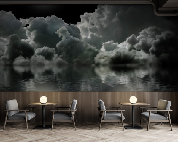 Lune sur l'eau avec des nuages et des nuages Papier peint Lune sur l'eau avec des nuages et des nuages