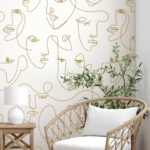 Papier peint Cercle jaune sur fond blanc