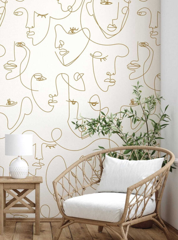Cercle jaune sur fond blanc Papier peint Cercle jaune sur fond blanc