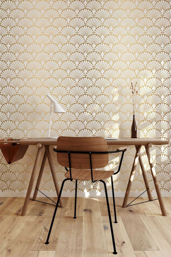 Élégant motif floral beige Papier peint Élégant motif floral beige