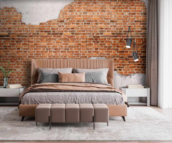Mur de briques avec une couche blanche Papier peint Mur de briques avec une couche blanche