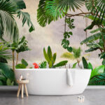Papier peint Paradis de la jungle luxuriante avec des feuilles vertes