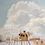 Papier peint Nuages cotonneux dans le ciel.