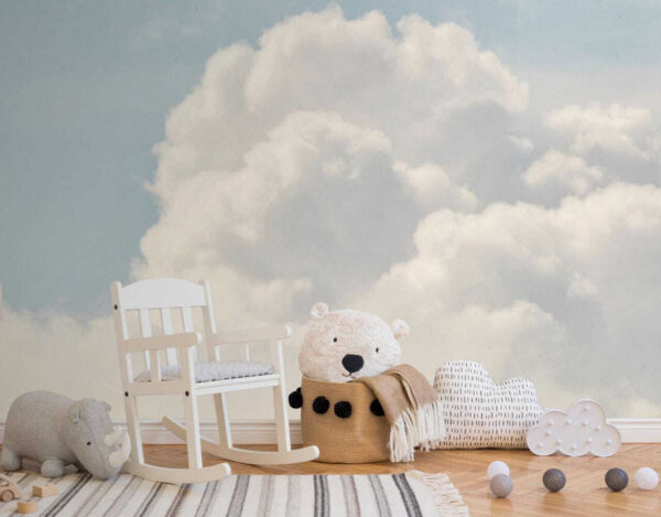 Nuages cotonneux dans le ciel Papier peint Nuages cotonneux dans le ciel