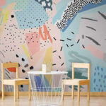 Papier peint Motif abstrait coloré avec des formes