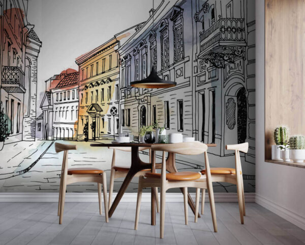 Dessin d'un bâtiment Papier peint Dessin d'un bâtiment