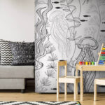 Papier peint Motif de créatures marines