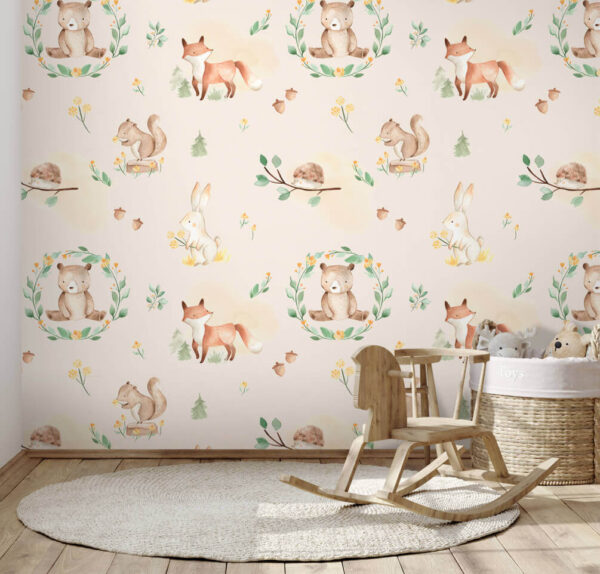 Papier peint Modèle d'animaux et de plantes