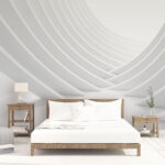 Papier peint Structure blanche aux lignes courbes