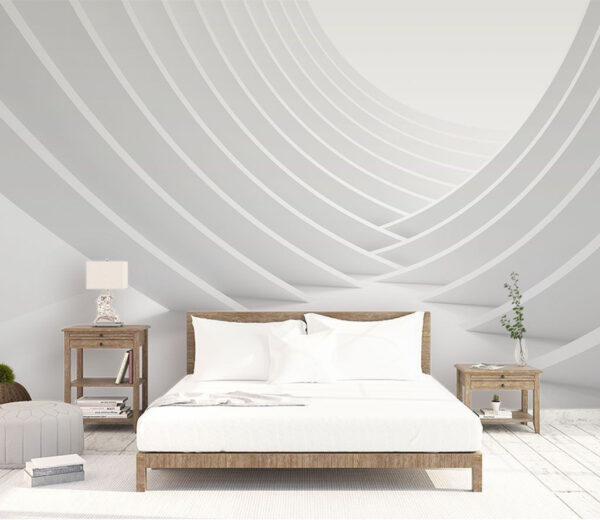 Structure blanche aux lignes courbes Papier peint Structure blanche aux lignes courbes