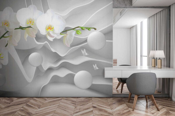 Boule blanche sur une surface blanche Papier peint Boule blanche sur une surface blanche